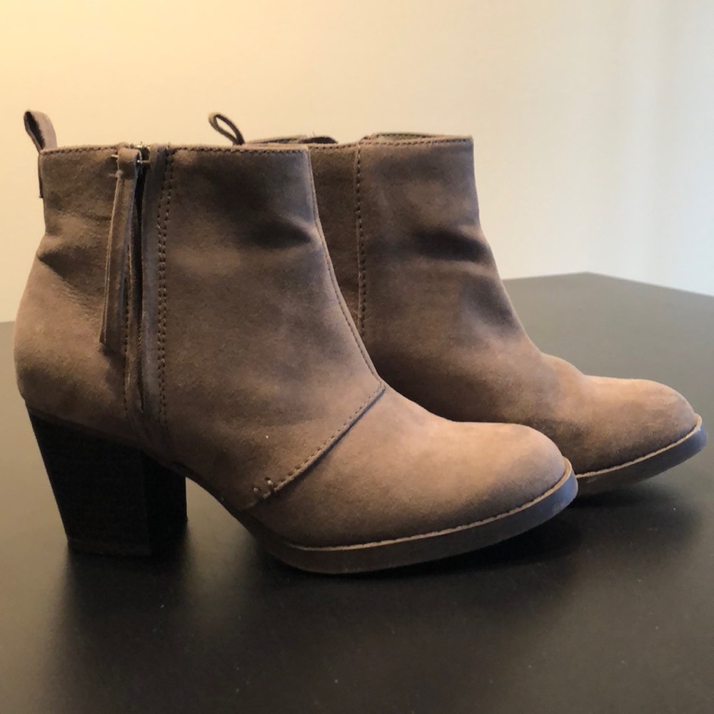 Grey suede ankle boots